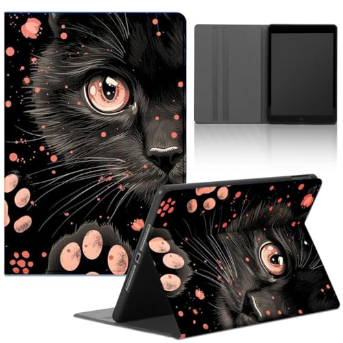 Tablet Hülle für Apple iPad 4/2/3 9,7",Cartoon Anime Cat Oil Painting Katze Aesthetic Niedlich Muster mit Weiche PU Leder Flip Silicone TPU Cover Stoßfest Verstellbar Ständer Tablet Case,Cat von TBNMBGY