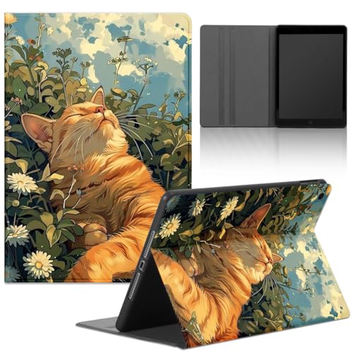 Tablet Hülle für Apple iPad Mini 7,9"/iPad Mini 2/3,Cartoon Anime Cat Oil Painting Katze Niedlich Muster mit PU Leder Flip Silicone TPU Cover Stoßfest Verstellbar Ständer Tablet Case,Aesthetic von TBNMBGY
