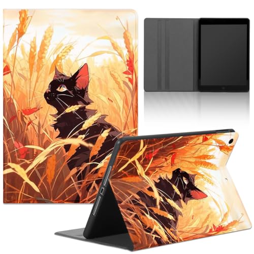 Tablet Hülle für Samsung Galaxy Tab A 10,1" SM-T580/T585 2016,Cartoon Anime Cat Oil Painting Katze Niedlich Muster mit PU Leder Flip Silicone TPU Cover Stoßfest Verstellbar Ständer Tablet Case,Design von TBNMBGY