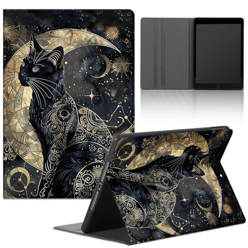Tablet Hülle für iPad Air 10,5" 3.Generation 2019,Cartoon Anime Cat Oil Painting Katze Aesthetic Niedlich Muster mit PU Leder Flip Silicone TPU Cover Stoßfest Verstellbar Ständer Tablet Case,Muster von TBNMBGY