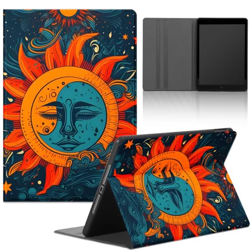 Tablet Hülle für iPad Pro 12,9" 6./5./4./3. Generation 2022/2021/2020/2018, Cartoon Anime Niedlich Muster Art Ästhetik mit PU Leder Flip TPU Case Stoßfest Verstellbar Ständer Tablet Folio,Sonne von TBNMBGY