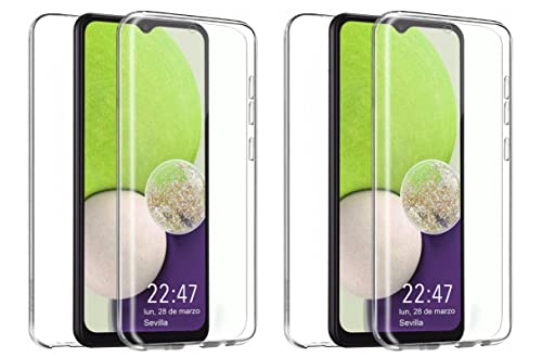 TBOC 2X Hülle Kompatibel mit Samsung Galaxy A13 4G [6.6"] - [Pack: Zwei Einhalten] Cover [Transparent] Komplett [Silikon TPU] Full Body [360 Grad] Schutzhülle Vorder Hinten Seite Dünn Handy Tasche von TBOC
