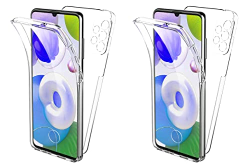 TBOC 2X Hülle Kompatibel mit Samsung Galaxy A33 5G [6.4"] - [Pack: Zwei Einhalten] Cover [Transparent] Komplett [Silikon TPU] Full Body [360 Grad] Schutzhülle Dünn Handy Tasche von TBOC