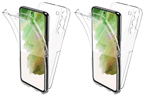 TBOC 2X Hülle Kompatibel mit Samsung Galaxy S22 Plus 5G [6.6"] - [Pack: Zwei Einhalten] Cover [Transparent] Komplett [Silikon TPU] Full Body [360 Grad] Schutzhülle Ultradünn Handy Tasche von TBOC