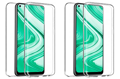 TBOC 2X Hülle Kompatibel mit Xiaomi Redmi Note 9 [6.53"] [Pack: Zwei Einhalten] Cover [Transparent] Komplett [Silikon TPU] Full Body [360 Grad] Schutzhülle Vorder Hinten Seite Dünn Handy Tasche von TBOC