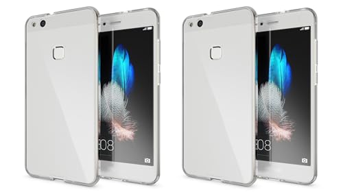 TBOC 2X Hülle für Huawei P10 Lite (5.2") - [Pack: Zwei Einhalten] Cover [Transparent] Komplett [Silikon TPU] Full Body [360 Grad] Schutzhülle Vorder Hinten Seite Ultra Dünn Handy Tasche von TBOC