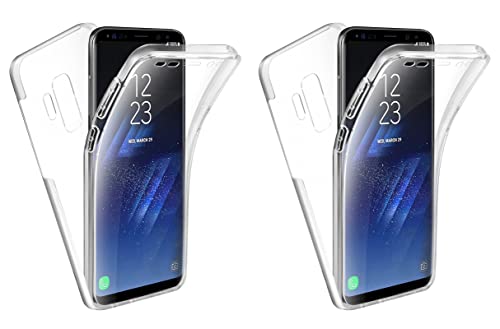 TBOC 2X Hülle für Samsung Galaxy S9 D845 (5.8") - [Pack: Zwei Einhalten] Cover [Transparent] Komplett [Silikon TPU] Full Body [360 Grad] Schutzhülle Vorder Hinten Seite Ultra Dünn Handy Tasche von TBOC