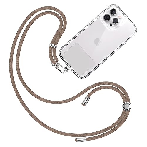 TBOC Band Handykette Schlüsselband Kette Handyschnur [Braun] Zum Aufhängen Nacken Umhängen Universal für Handy mit Pad Handyband Patch Karabiner Hülle Handyhülle Lanyard Schlüsselbänder von TBOC