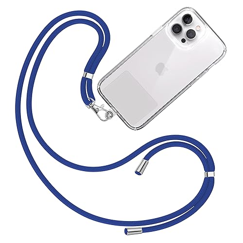 TBOC Band Handykette Schlüsselband Kette Handyschnur [Elektrisches Blau] Zum Aufhängen Nacken Umhängen Universal Handy Pad Handyband Patch Karabiner Hülle Lanyard Schlüsselbänder von TBOC