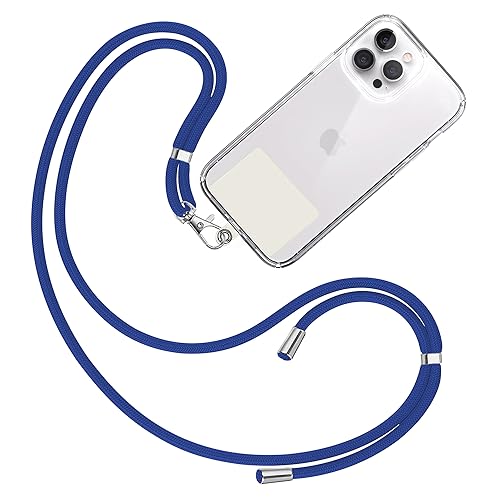 TBOC Band Handykette Schlüsselband Kette Handyschnur [Elektrisches Blau] Zum Aufhängen Nacken Umhängen Universal für Handy mit Pad [Weiß Ice] Handyband Patch Karabiner Handy Lanyard Schlüsselbänder von TBOC