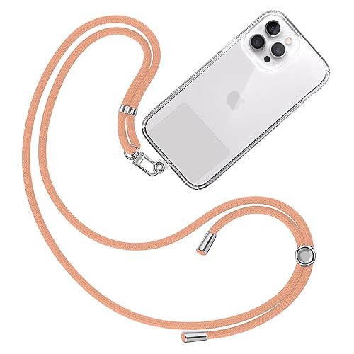 TBOC Band Handykette Schlüsselband Kette Handyschnur [Hellorange] Zum Aufhängen Nacken Umhängen Universal für Handy mit Pad Handyband Patch Karabiner Hülle Handyhülle Lanyard Schlüsselbänder von TBOC