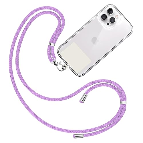 TBOC Band Handykette Schlüsselband Kette Handyschnur [Malve] Zum Aufhängen Nacken Umhängen Universal für Handy mit Pad [Weiß Ice] Handyband Patch Karabiner Handy Lanyard Schlüsselbänder von TBOC