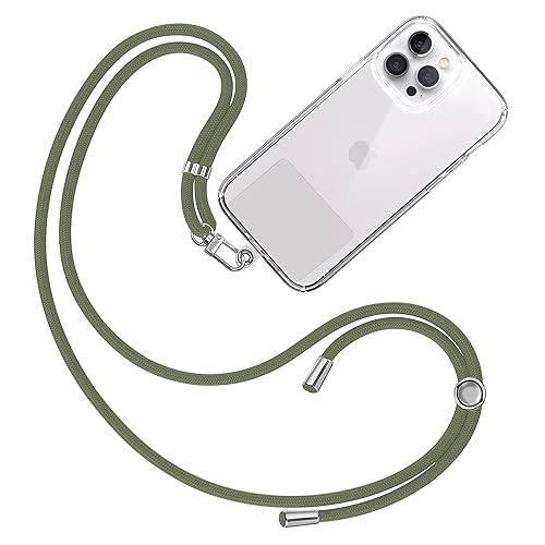 TBOC Band Handykette Schlüsselband Kette Handyschnur [Militärgrün] Zum Aufhängen Nacken Umhängen Universal für Handy mit Pad Handyband Patch Karabiner Hülle Handyhülle Lanyard Schlüsselbänder von TBOC