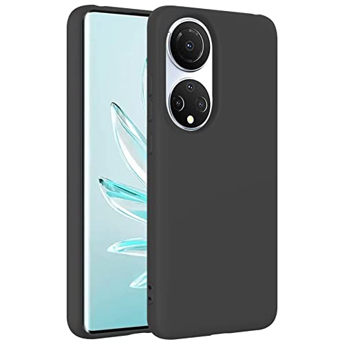 TBOC Hülle Kompatibel mit Honor 70 [6.67 Zoll] Starre Hülle [Schwarz] Flüssig Silikon [Soft Touch] Mikrofaser Innenfutter [Schützt Kamera] rutschfest Widerstandsfähige Schmutz Kratzer von TBOC