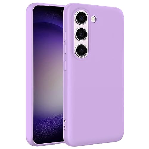 TBOC Hülle Kompatibel mit Samsung Galaxy S23 [6.1 Zoll] Starre Hülle [Lila] Flüssig Silikon [Soft Touch] Mikrofaser Innenfutter [Schützt Kamera] rutschfest Widerstandsfähige Schmutz Kratzer von TBOC