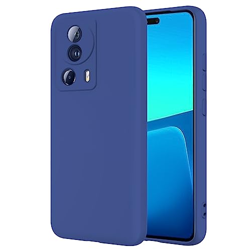 TBOC Hülle Kompatibel mit Xiaomi 13 Lite [6.55 Zoll] Starre Hülle [Blau] Flüssig Silikon [Soft Touch] Mikrofaser Innenfutter [Schützt Kamera] rutschfest Widerstandsfähige Schmutz Kratzer von TBOC