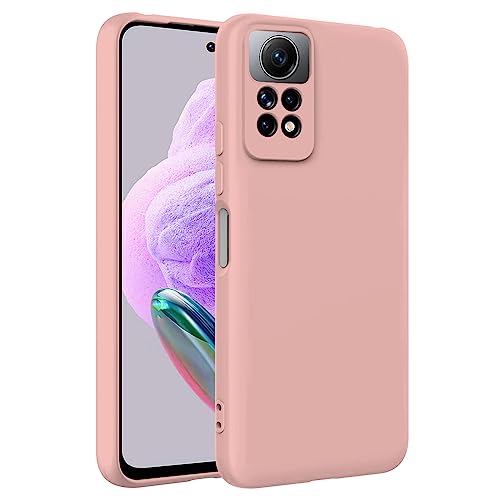 TBOC Hülle Kompatibel mit Xiaomi Redmi Note 12 Pro 4G [6.67 Zoll] Starre Hülle [Rosa] Flüssig Silikon [Soft Touch] Mikrofaser Innenfutter [Schützt Kamera] rutschfest Widerstandsfähige Schmutz Kratzer von TBOC