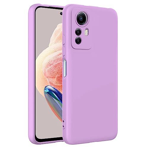 TBOC Hülle Kompatibel mit Xiaomi Redmi Note 12S [6.43 Zoll] Starre Hülle [Lila] Flüssig Silikon [Soft Touch] Mikrofaser Innenfutter [Schützt Kamera] rutschfest Widerstandsfähige Schmutz Kratzer von TBOC
