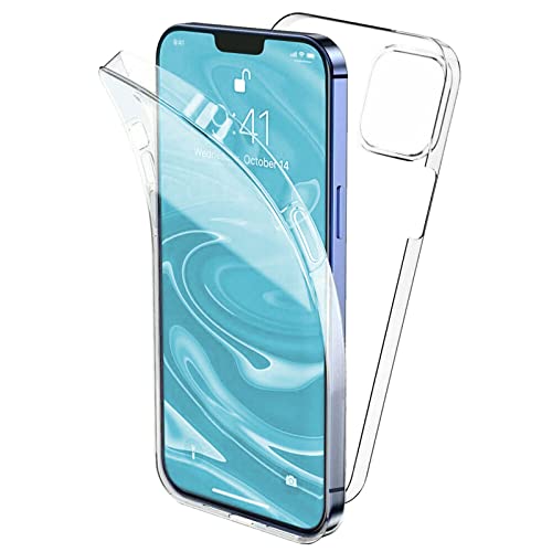 TBOC Hülle Kompatibel mit iPhone 13 [6.1 Zoll] - Cover [Transparent] Komplett [Silikon TPU] Full Body [360 Grad] Schutzhülle Vorder Hinten Seite Ultra Dünn Handy Anti Fingerabdruck von TBOC