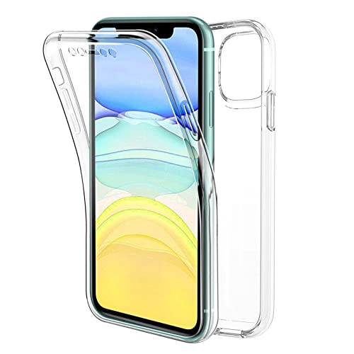 TBOC Hülle für Apple iPhone 11 [6.1 Zoll] - Cover [Transparent] Komplett [Silikon TPU] Full Body [360 Grad] Schutzhülle Vorder Hinten Seite Ultra Dünn Handy Anti Fingerabdruck von TBOC