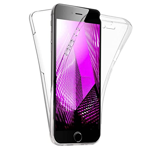 TBOC Hülle für Apple iPhone 7 - iPhone 8 (4.7") - Cover [Transparent] Komplett [Silikon TPU] Full Body [360 Grad] Schutzhülle Vorder und Hinten Seite Ultra Dünn Handy Tasche von TBOC