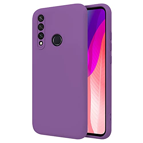 TBOC Hülle für Huawei Y6p [6.3"] Starre Hülle [Lila] Premium Flüssig Silikon [Soft Touch] Mikrofaser Innenfutter [Schützt die Kamera] rutschfest Widerstandsfähige Schmutz Kratzer von TBOC