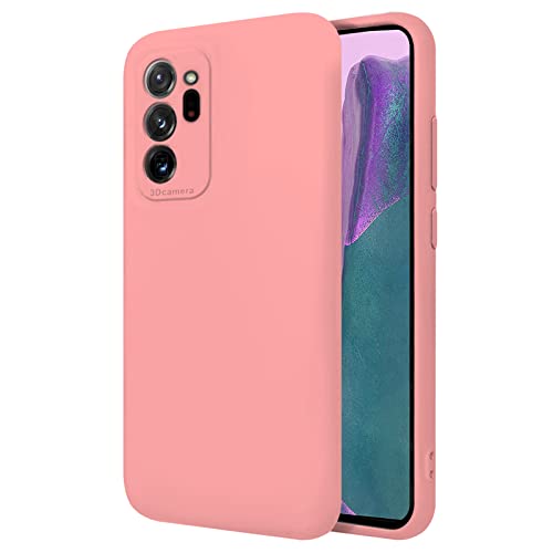 TBOC Hülle für Samsung Galaxy Note20 Ultra -Note 20 Ultra 5G [6.9"] Starre Hülle [Rosa] Flüssig Silikon [Soft Touch] Mikrofaser Innenfutter [Schützt die Kamera] rutschfest Widerstandsfähige von TBOC