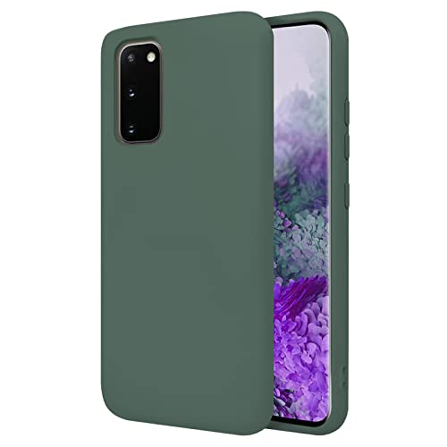 TBOC Hülle für Samsung Galaxy S20-Galaxy S20 5G [6.7"] Starre Hülle [Militärgrün] Flüssig Silikon [Soft Touch] Mikrofaser Innenfutter [Schützt die Kamera] rutschfest Widerstandsfähige Kratzer von TBOC