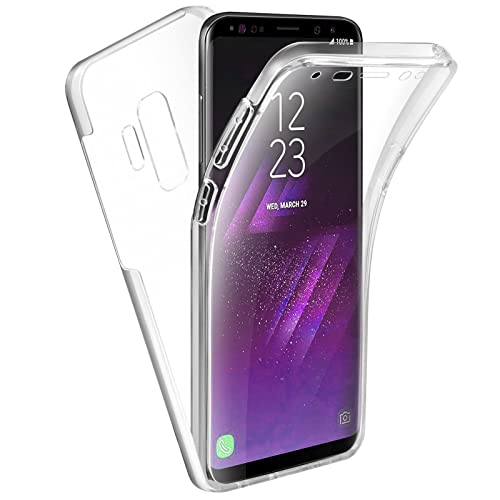 TBOC Hülle für Samsung Galaxy S9 Plus - S9+ (6.2") - Cover [Transparent] Komplett [Silikon TPU] Full Body [360 Grad] Schutzhülle Vorder und Hinten Seite Ultra Dünn Handy Tasche Anti Kratzer von TBOC