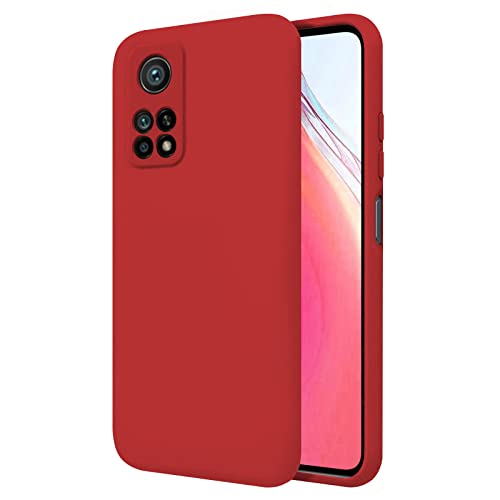 TBOC Hülle für Xiaomi Mi 10T 5G [6.67"] Starre Hülle [Rot] Premium Flüssig Silikon [Soft Touch] Mikrofaser Innenfutter [Schützt die Kamera] rutschfest Widerstandsfähige Schmutz Kratzer von TBOC