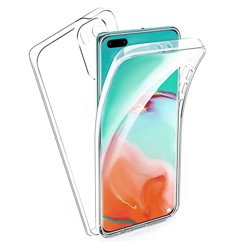 TBOC Hülle kompatibel mit Huawei P40 [6.1 Zoll] - Cover [Transparent] Komplett [Silikon TPU] Full Body [360 Grad] Schutzhülle Vorder Hinten Seite Ultra Dünn Handy Anti Fingerabdruck von TBOC