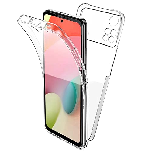 TBOC Hülle kompatibel mit Poco X4 Pro 5G [6.67 Zoll] - Cover [Transparent] Komplett [Silikon TPU] Full Body [360 Grad] Schutzhülle Vorder Hinten Seite Ultra Dünn Handy Anti Fingerabdruck von TBOC