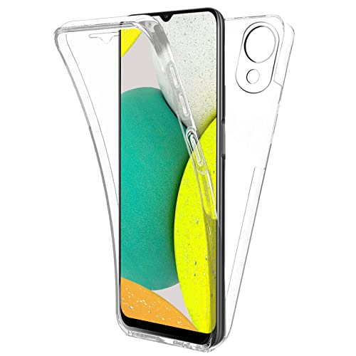 TBOC Hülle kompatibel mit Samsung Galaxy A03 Core [6.5 Zoll] - Cover [Transparent] Komplett [Silikon TPU] Full Body [360 Grad] Schutzhülle Vorder Hinten Seite Ultra Dünn Handy Anti Fingerabdruck von TBOC