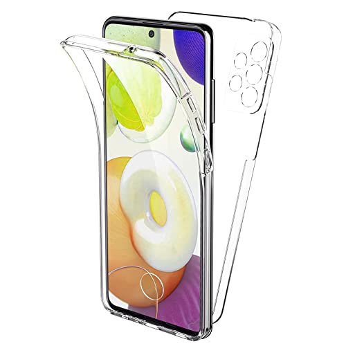 TBOC Hülle kompatibel mit Samsung Galaxy A73 5G [6.7 Zoll] - Cover [Transparent] Komplett [Silikon TPU] Full Body [360 Grad] Schutzhülle Vorder Hinten Seite Ultra Dünn Handy Anti Fingerabdruck von TBOC