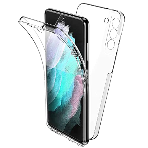 TBOC Hülle kompatibel mit Samsung Galaxy S21 FE 5G [6,4 Zoll] - Cover [Transparent] Komplett [Silikon TPU] Full Body [360 Grad] Schutzhülle Vorder Hinten Seite Ultra Dünn Handy Anti Fingerabdruck von TBOC