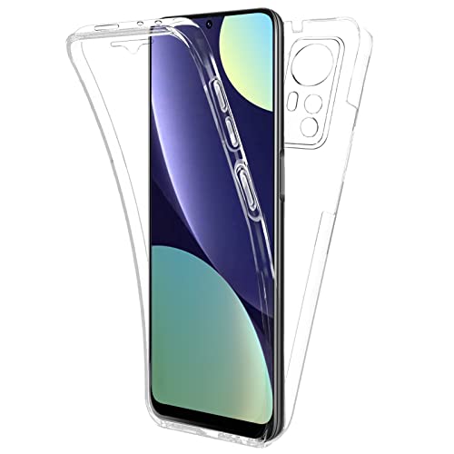 TBOC Hülle kompatibel mit Xiaomi 12 Pro - 12 Pro 5G [6.73"] - Cover [Transparent] Komplett [Silikon TPU] Full Body [360 Grad] Schutzhülle Ultra Dünn Handy Anti Fingerabdruck von TBOC