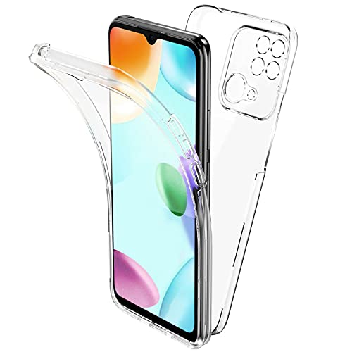 TBOC Hülle kompatibel mit Xiaomi Redmi 10C [6.71 Zoll] - Cover [Transparent] Komplett [Silikon TPU] Full Body [360 Grad] Schutzhülle Vorder Hinten Seite Ultra Dünn Handy Anti Fingerabdruck von TBOC