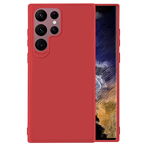 TBOC Rot Gel TPU Hülle Kompatibel mit Samsung Galaxy S22 Ultra [6.8 Zoll] Ultradünn Flexibel Silikon Gehäuse für Handy von TBOC