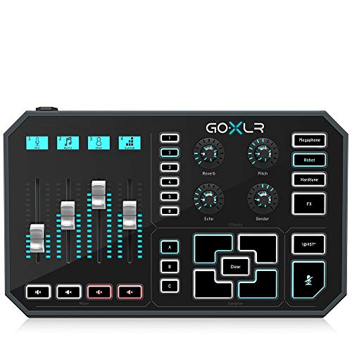 TC Helicon GoXLR Revolutionäre Online-Broadcaster-Plattform mit 4-Kanal-Mischpult, motorisierten Fadern, Soundboard und Vocal-Effekten von TC Helicon