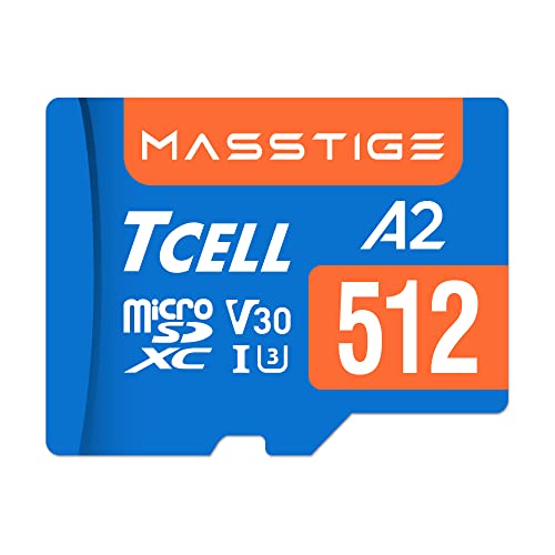 TCELL Masstige microSDXC A2 U3 V30 USH-I Read 170MB/s Schreibgeschwindigkeit 125MB/s Full HD & 4K UHD Video Speicherkarte SD Karte für Kamera,Handy,Galaxy,Drohne,Dash Cam,Gopro,Tablet,PC mit Adapter von TCELL