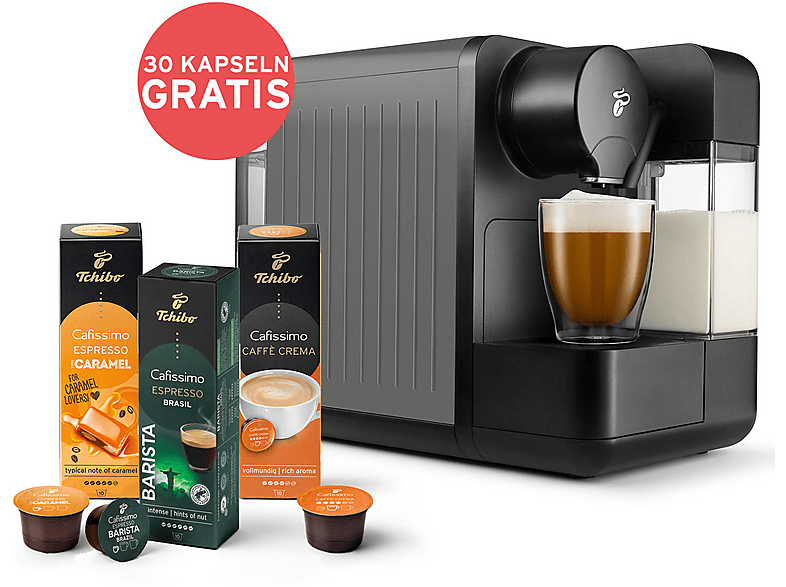 TCHIBO milk + 30 Kapseln Kapselmaschine Metallic Silver von TCHIBO