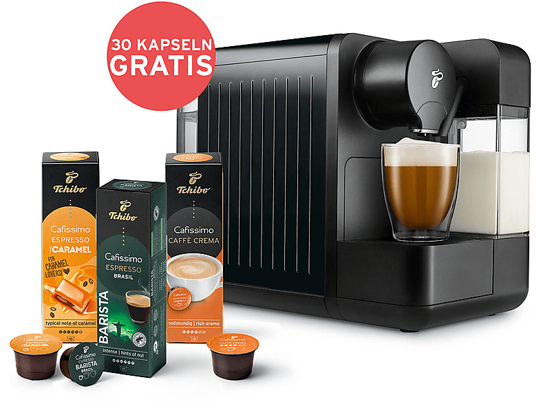 TCHIBO CAFISSIMO milk + 30 Kapseln Kapselmaschine Schwarz von TCHIBO CAFISSIMO