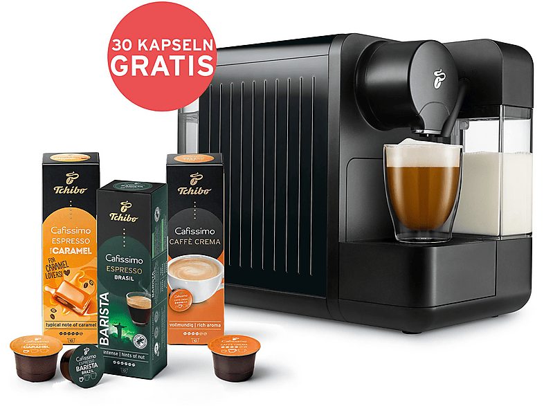 TCHIBO milk + 30 Kapseln Kapselmaschine Schwarz von TCHIBO