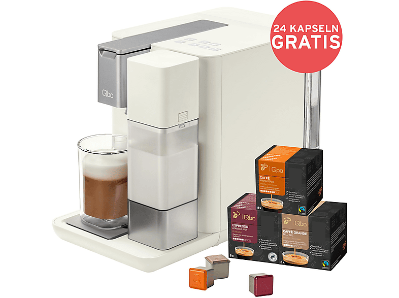 TCHIBO Qbo MILK MASTER + 24 Kapseln Kapselmaschine Weiß von TCHIBO