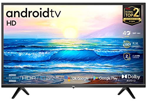 TCL 32S5209 LED Fernseher 80 cm (32 Zoll) Smart TV (HD, Android TV, HDR, Micro Dimming, Dolby Audio, Google Assistant, Chromecast & Google Home), Schwarz von TCL