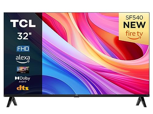 TCL 32SF540-32 Zoll FHD Smart Fernseher - HDR & HLG-Dolby Audio-DTS Virtual X/DTS-HD-Metall Randlos-Dual-Band WiFi 5-mit Fire OS 7 System, Schwarz 1080p von TCL