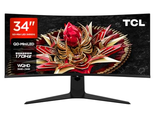 TCL 34R83Q, MiniLED-Monitor mit 1100 Zonen und WQHD 170 Hz von TCL