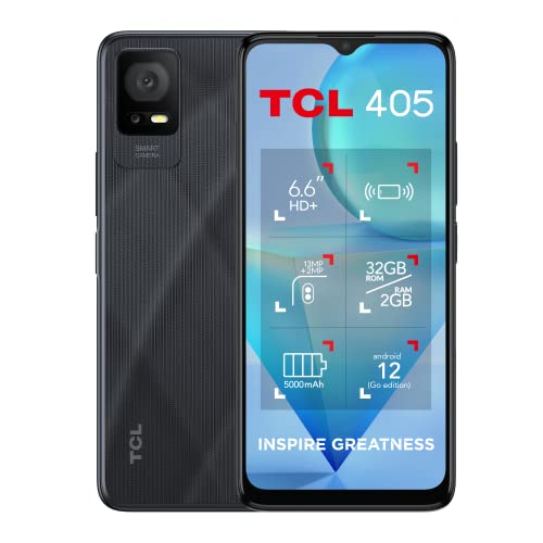 TCL 405 Smartphone, 32 GB plus 2 GB RAM, 6,6 Zoll Display, 5000 mAh, Dunkelgrau TCL 405 Smartphone, 32 GB plus 2 GB RAM, 6,6 Zoll Display, 5000 mAh, Dunkelgrau von TCL