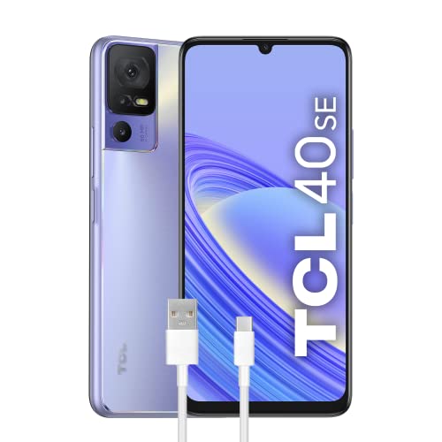 TCL 40SE Smartphone 4G Display 6,75 Zoll HD+ 90 Hz, 128 GB, 4 GB RAM, Dreifachkamera mit 50 Mpx, Android 13, Akku 5010 mAh Schnellladung, Dual Sim, Purple, mit zusätzlichem USB Type-C Kabel TCL 40SE Smartphone 4G Display 6,75 Zoll HD+ 90 Hz, 128 GB, 4 GB RAM, Dreifachkamera mit 50 Mpx, Android 13, Akku 5010 mAh Schnellladung, Dual Sim, Purple, mit zusätzlichem USB Type-C Kabel von TCL Mobile