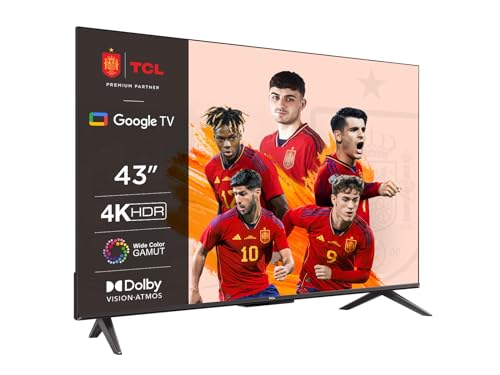 TCL 43P739 43 Zoll Fernseher, 4K HDR, Ultra HD, Smart TV Powered by Google TV, Rahmenloses Design (Dolby Vision & Atmos, Freihändige Sprachsteuerung, Kompatibel mit Google Assistant & Alexa) von TCL